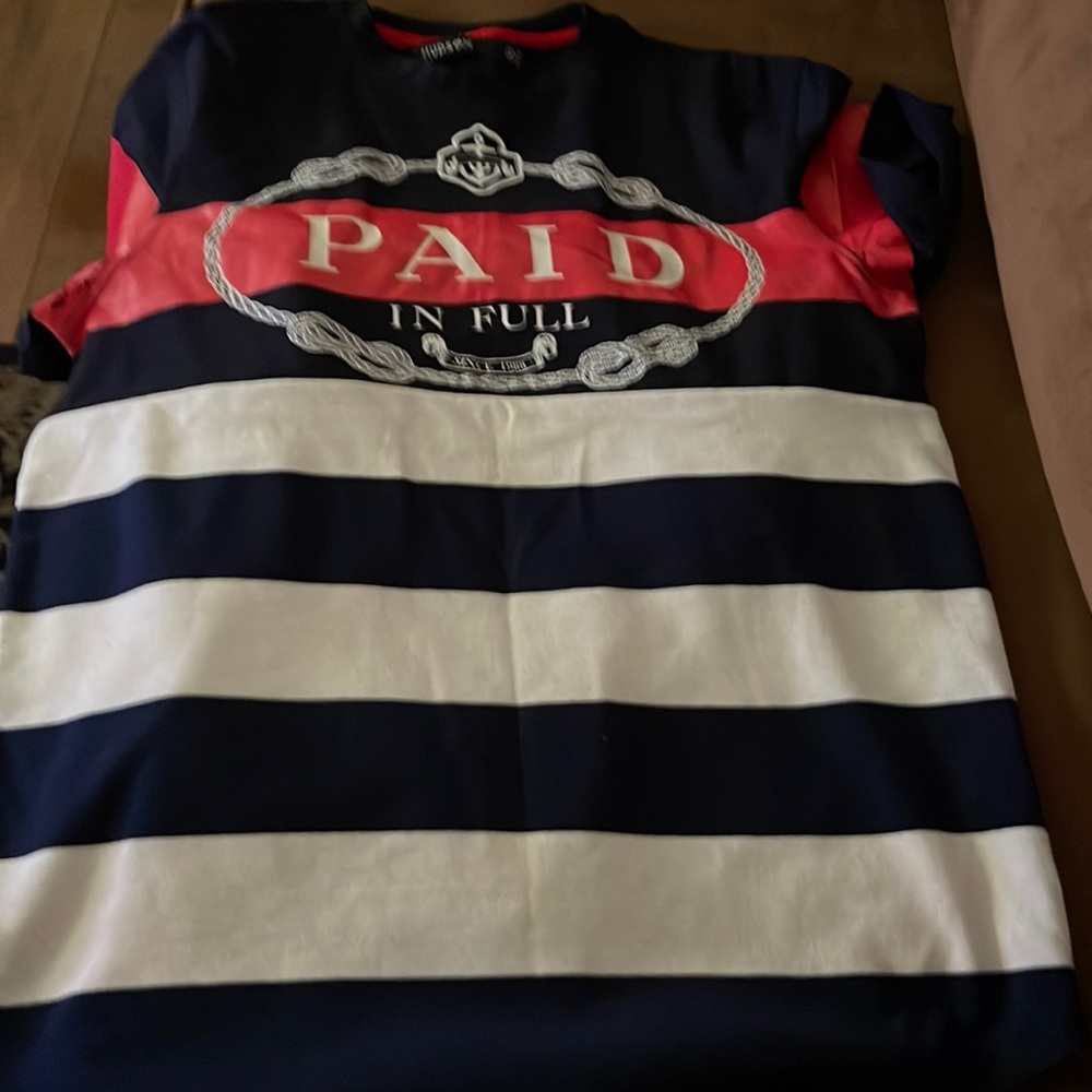 Striped Hudson tee medium wit size 34 jeans decibel
